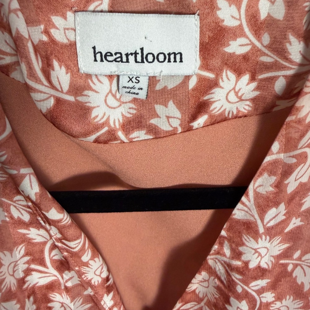 Heartloom Floral Wrap Dress XS Belted Lined Midi Dress Boho Feminine - Picture 5 of 8